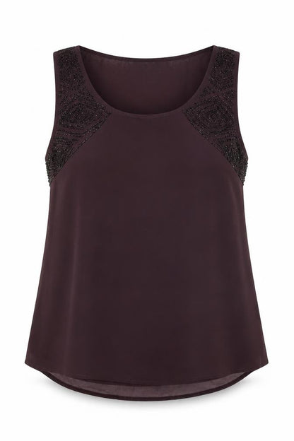 Womens UK Size 10 Topshop Purple Basic Blouse