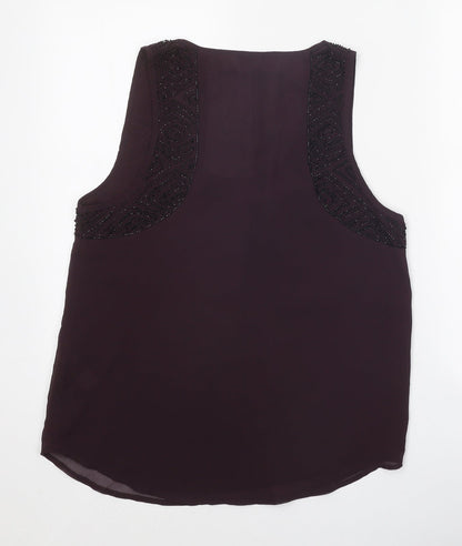 Womens UK Size 10 Topshop Purple Basic Blouse