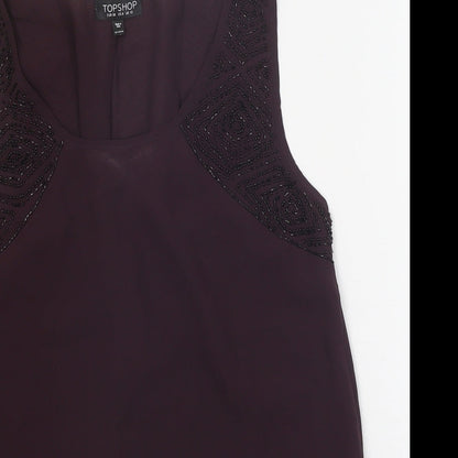 Womens UK Size 10 Topshop Purple Basic Blouse