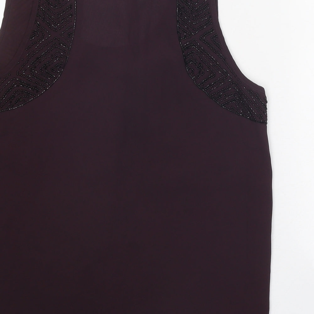 Womens UK Size 10 Topshop Purple Basic Blouse