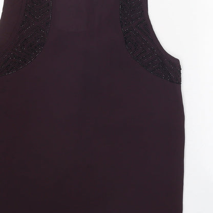 Womens UK Size 10 Topshop Purple Basic Blouse
