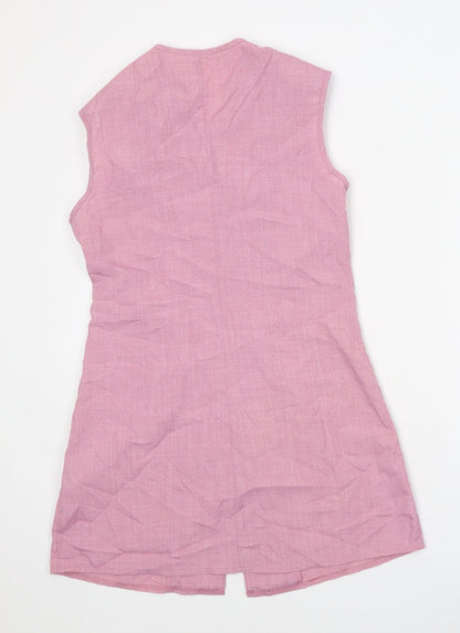 Gomorn Womens Pink Polyester Jacket Dress Size S V-Neck Button