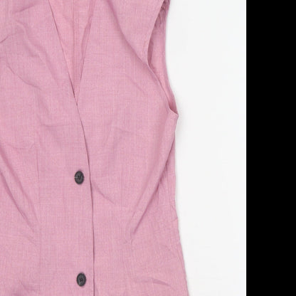 Gomorn Womens Pink Polyester Jacket Dress Size S V-Neck Button