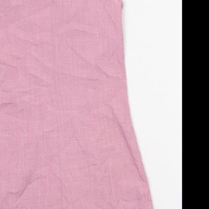Gomorn Womens Pink Polyester Jacket Dress Size S V-Neck Button