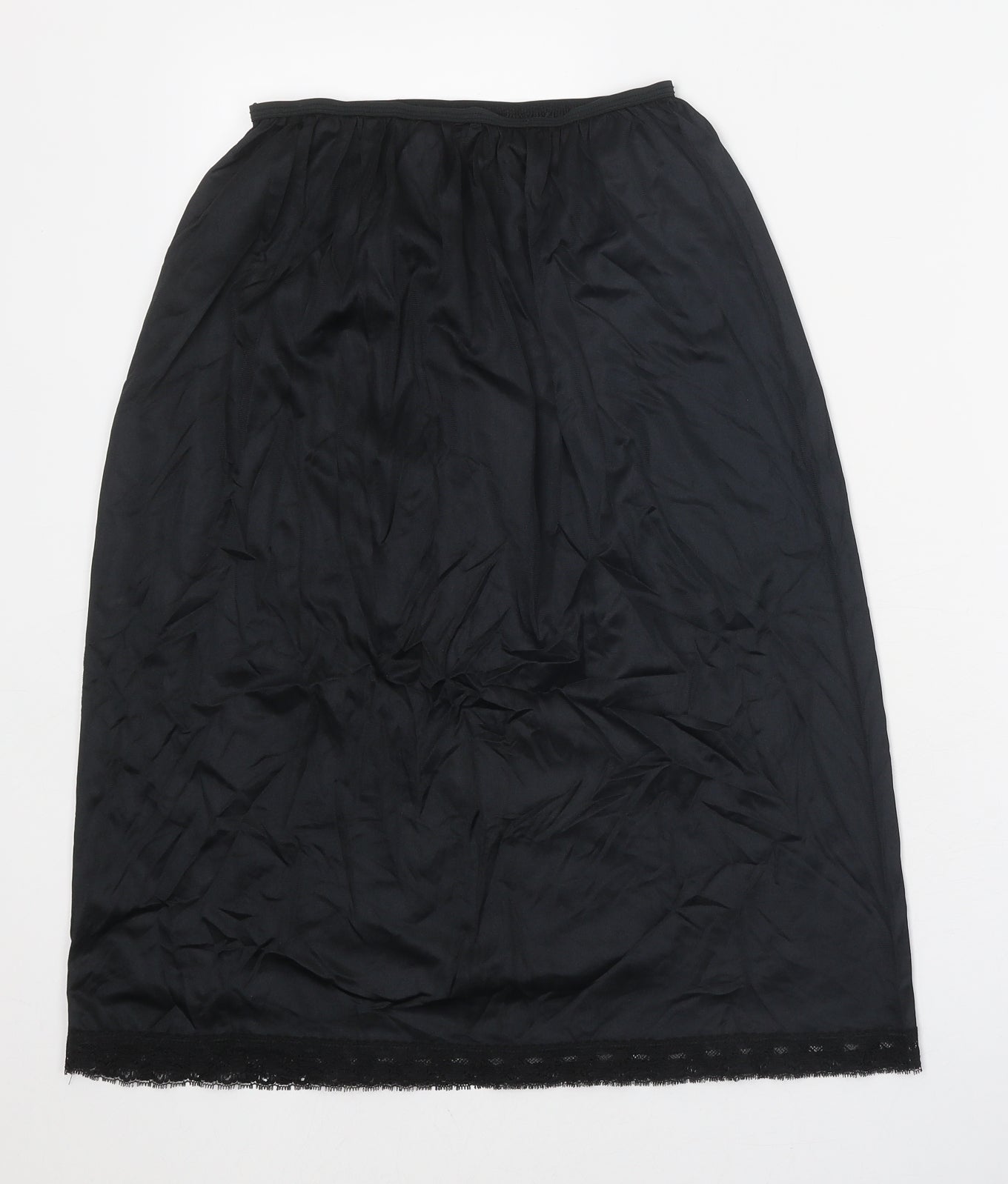 Preworn Womens Black Nylon Straight & Pencil Skirt Size 10