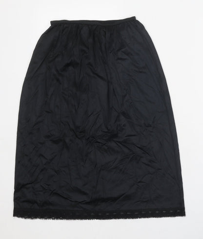 Preworn Womens Black Nylon Straight & Pencil Skirt Size 10