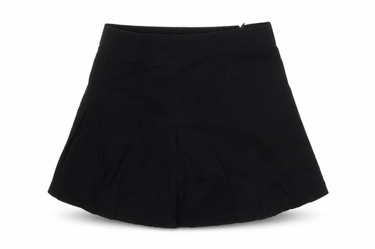 M&Co Girls Black Viscose A-Line Skirt Size 12 Years Regular Zip