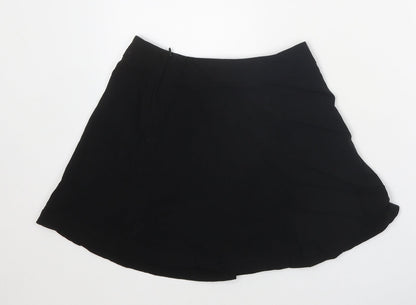 M&Co Girls Black Viscose A-Line Skirt Size 12 Years Regular Zip