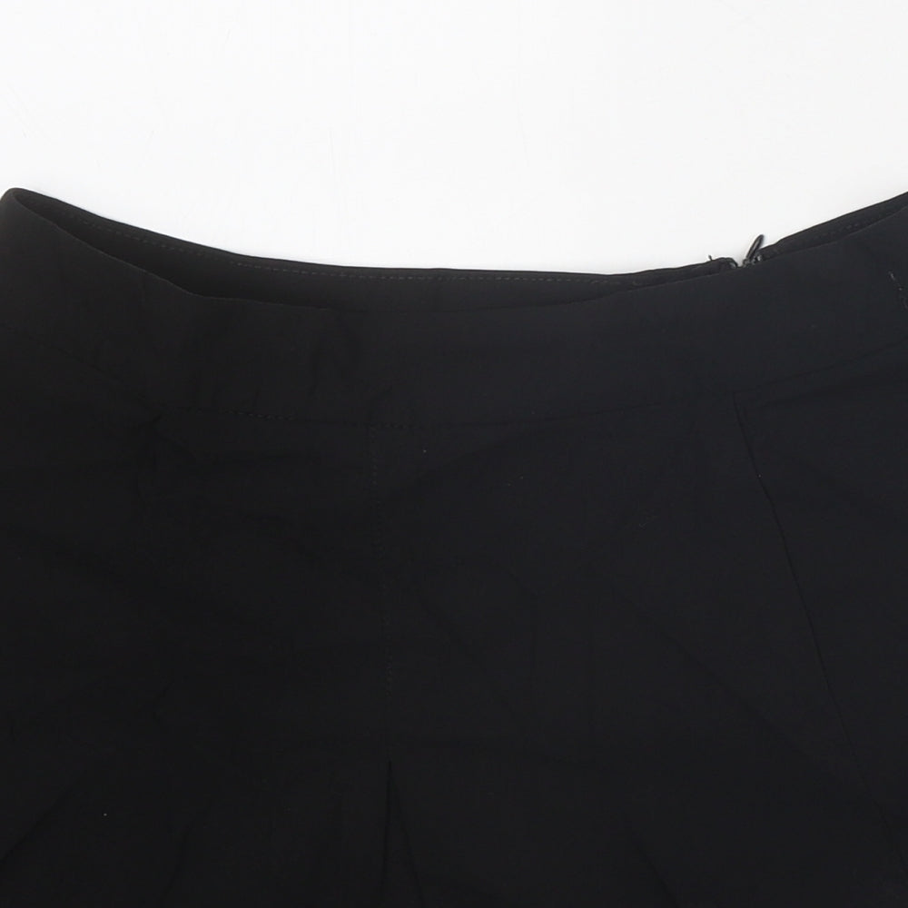 M&Co Girls Black Viscose A-Line Skirt Size 12 Years Regular Zip