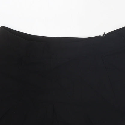M&Co Girls Black Viscose A-Line Skirt Size 12 Years Regular Zip