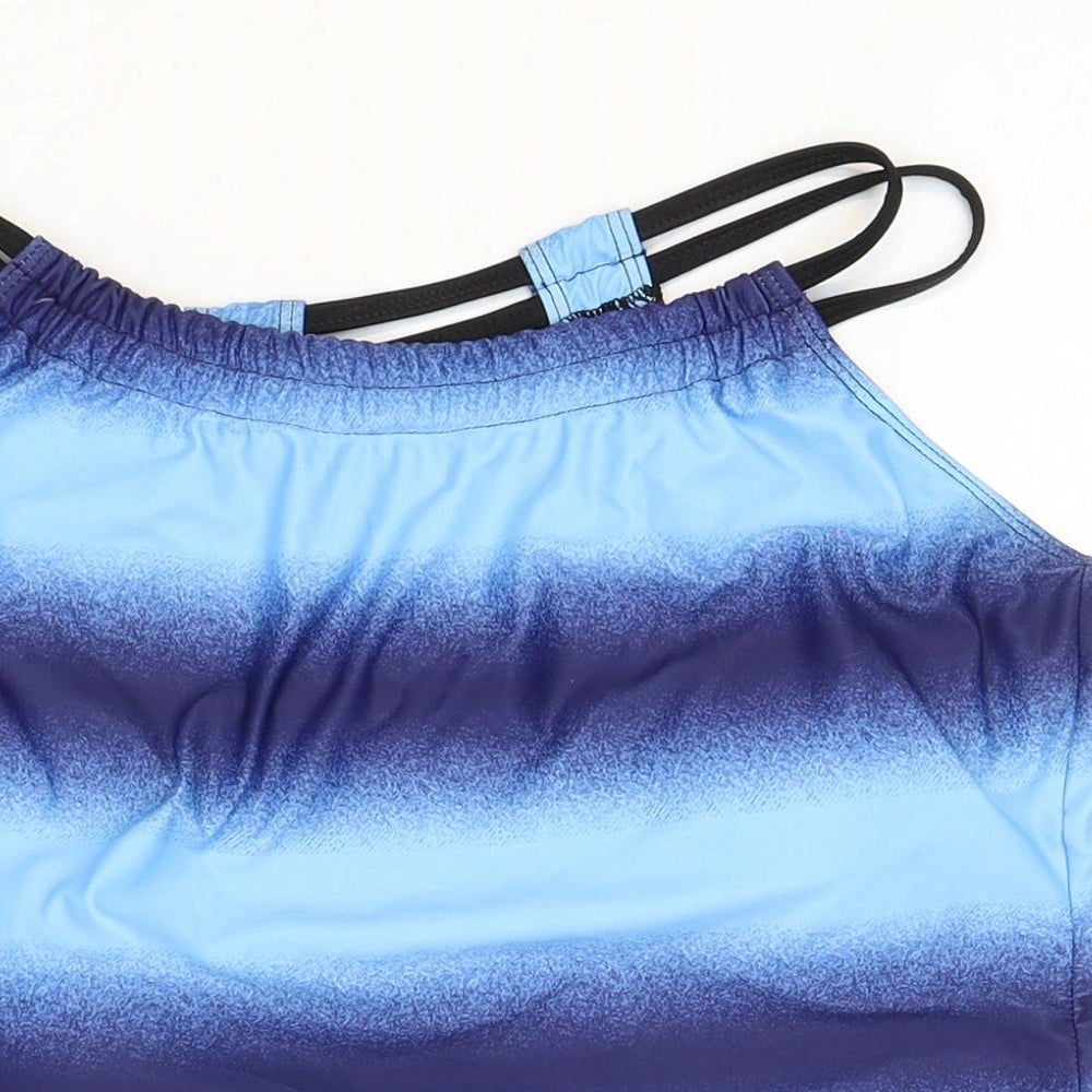 Womens UK Size L Preworn Blue Basic Tank
