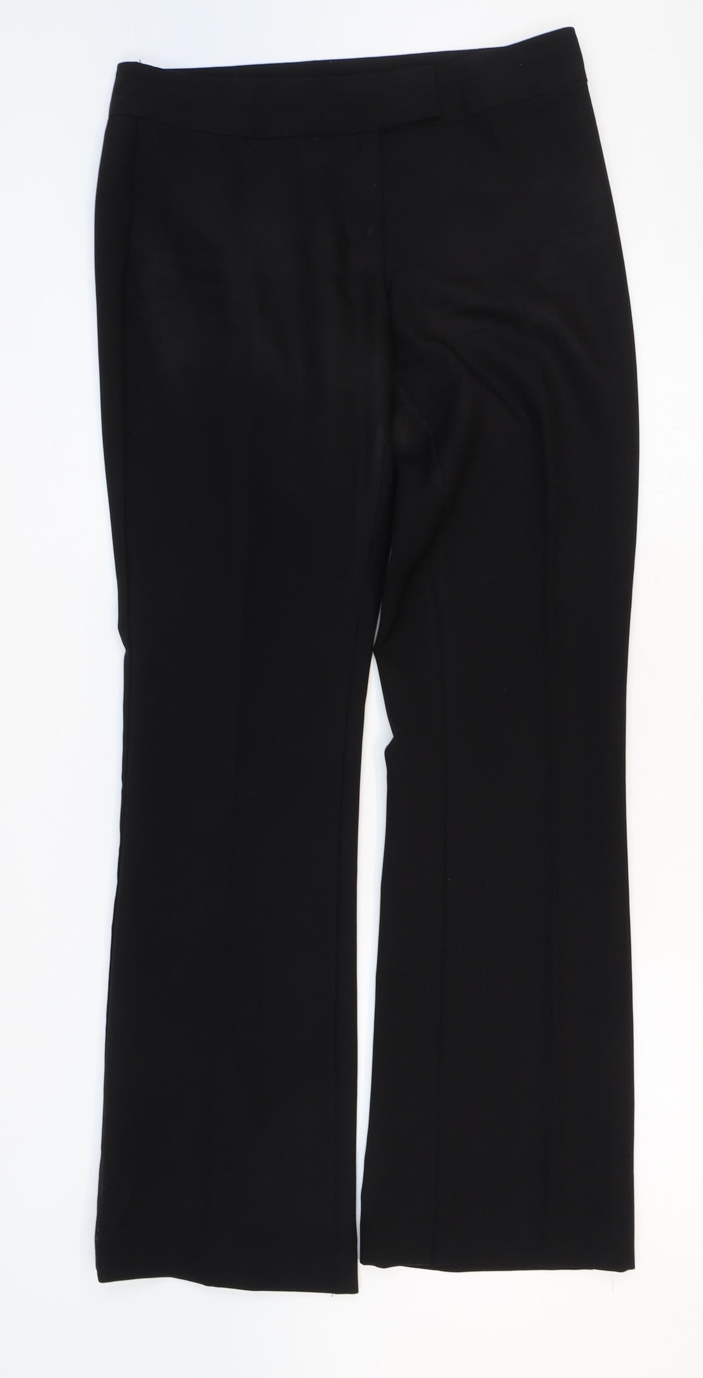 George Womens Black Polyester Dress Pants Trousers Size 10 Regular Zip