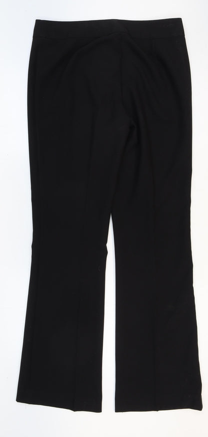 George Womens Black Polyester Dress Pants Trousers Size 10 Regular Zip