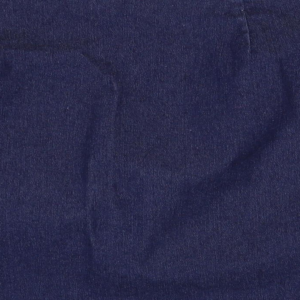 Oasis Womens Blue Cotton Mini Skirt Size 10 Zip