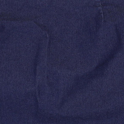 Oasis Womens Blue Cotton Mini Skirt Size 10 Zip