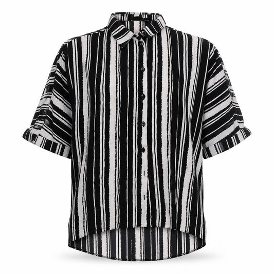 Womens UK Size 8 New Look Black Basic Button-Up