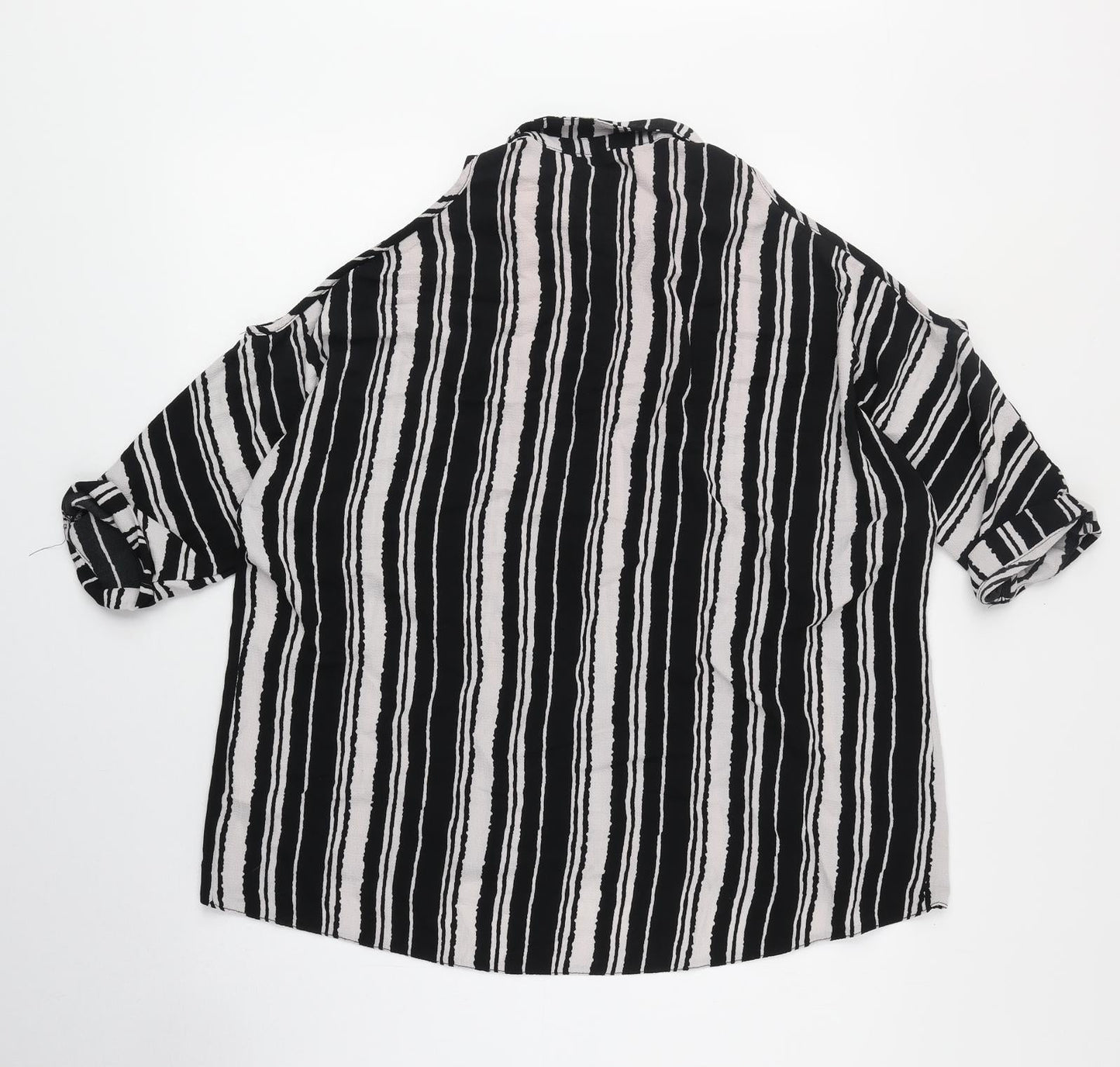 Womens UK Size 8 New Look Black Basic Button-Up