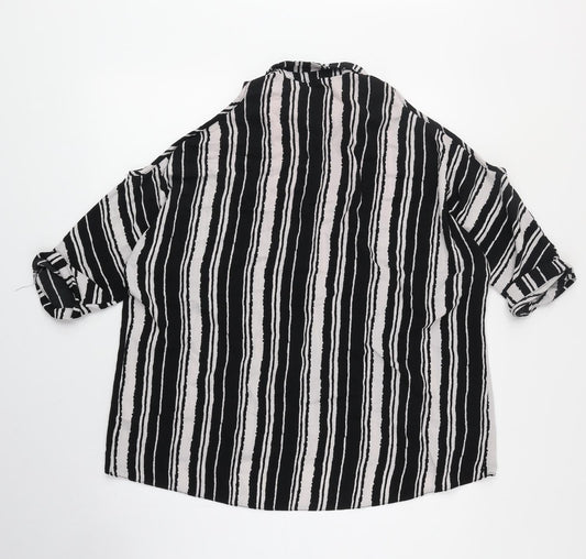 Womens UK Size 8 New Look Black Basic Button-Up