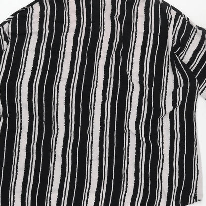 Womens UK Size 8 New Look Black Basic Button-Up