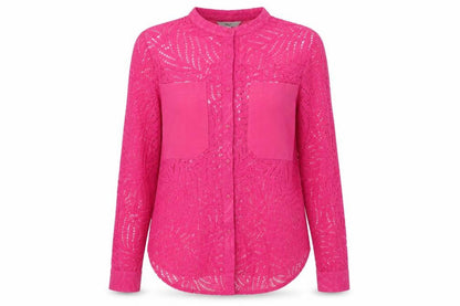 Womens UK Size 8 NEXT Pink Basic Button-Up