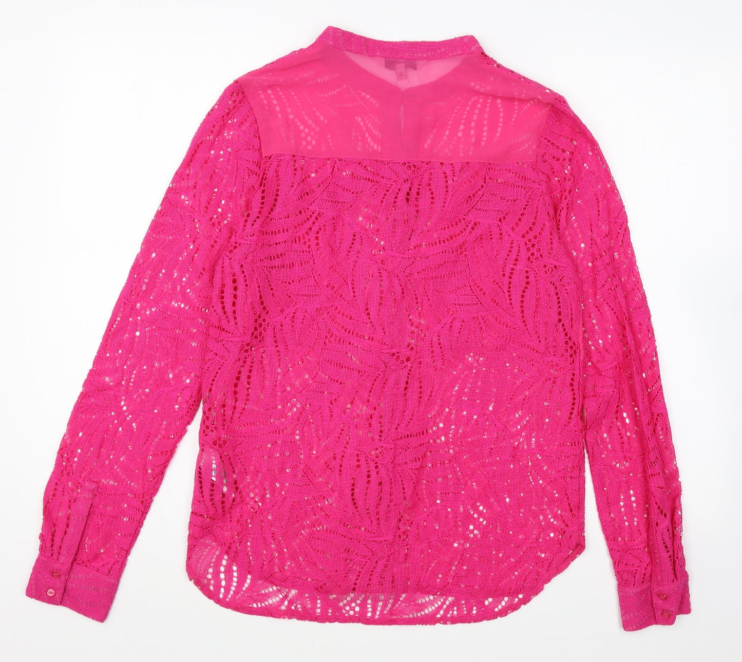 Womens UK Size 8 NEXT Pink Basic Button-Up