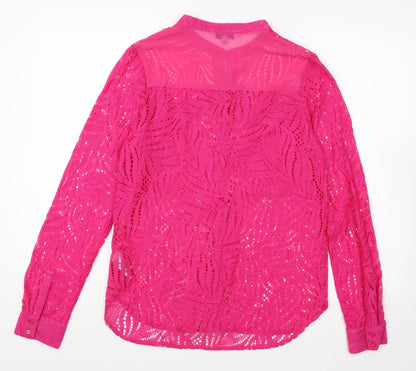 Womens UK Size 8 NEXT Pink Basic Button-Up