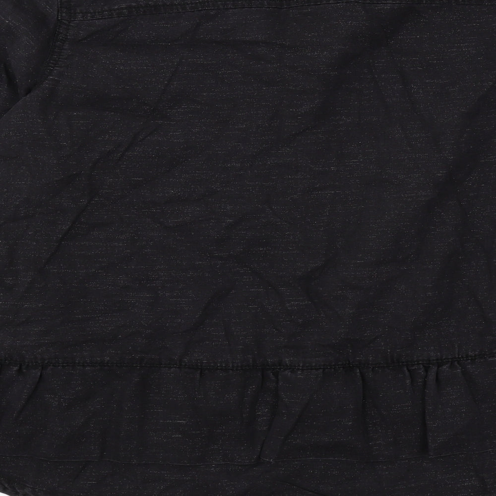 Womens UK Size 8 NEXT Black Basic Button-Up