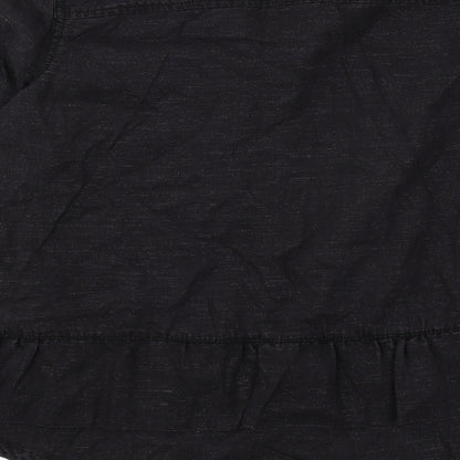 Womens UK Size 8 NEXT Black Basic Button-Up