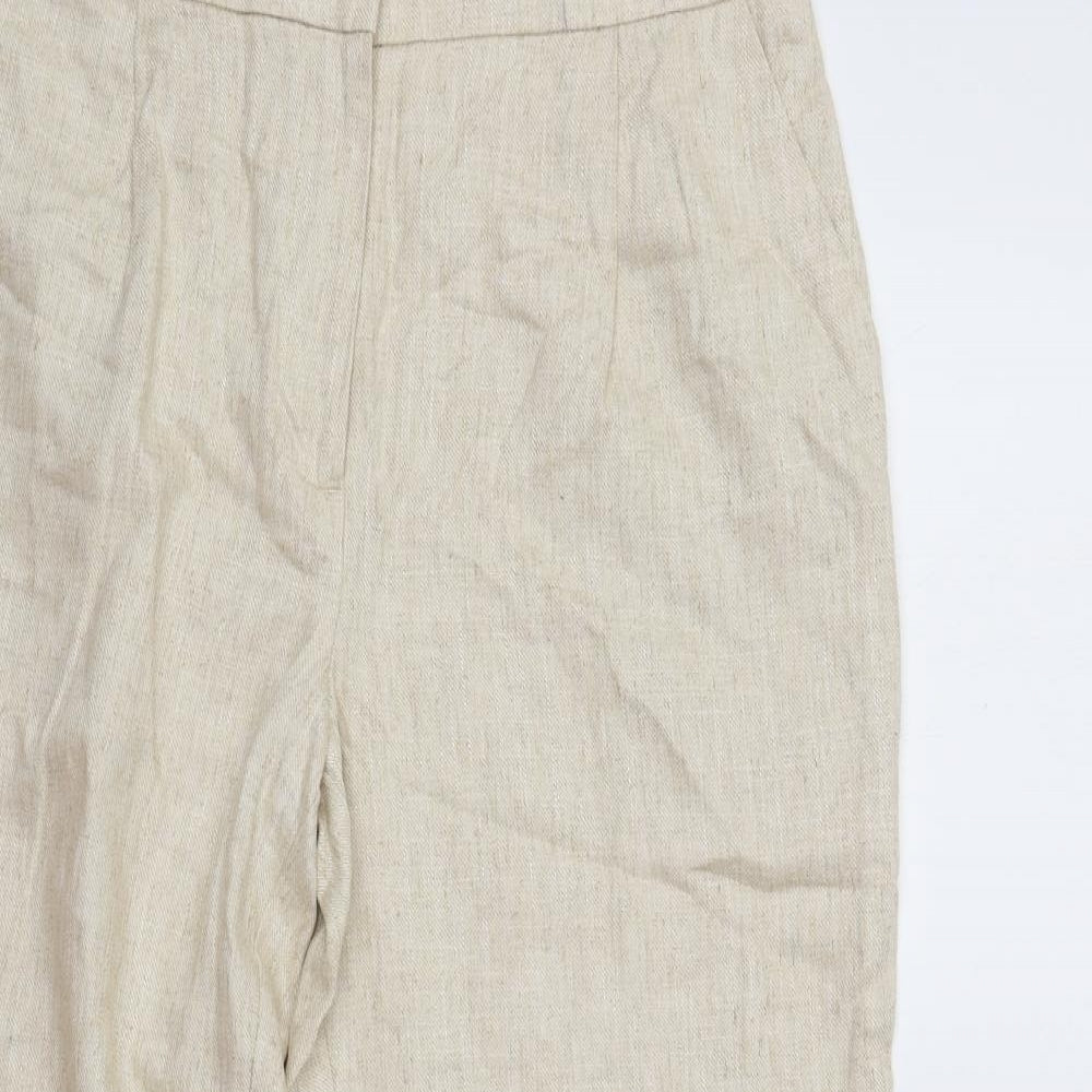 Primark Womens Beige Polyester Bloomer Trousers Size 8 L26 in Regular Zip