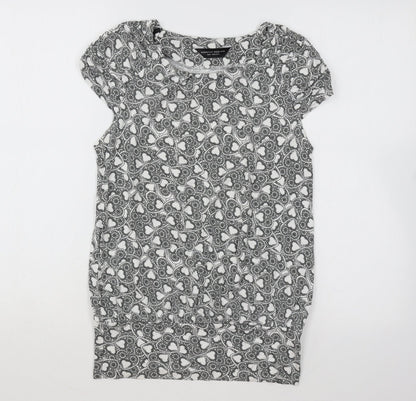 Womens UK Size 10 Dorothy Perkins White Tunic T-Shirt