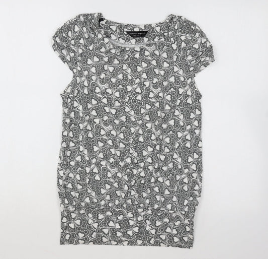 Womens UK Size 10 Dorothy Perkins White Tunic T-Shirt