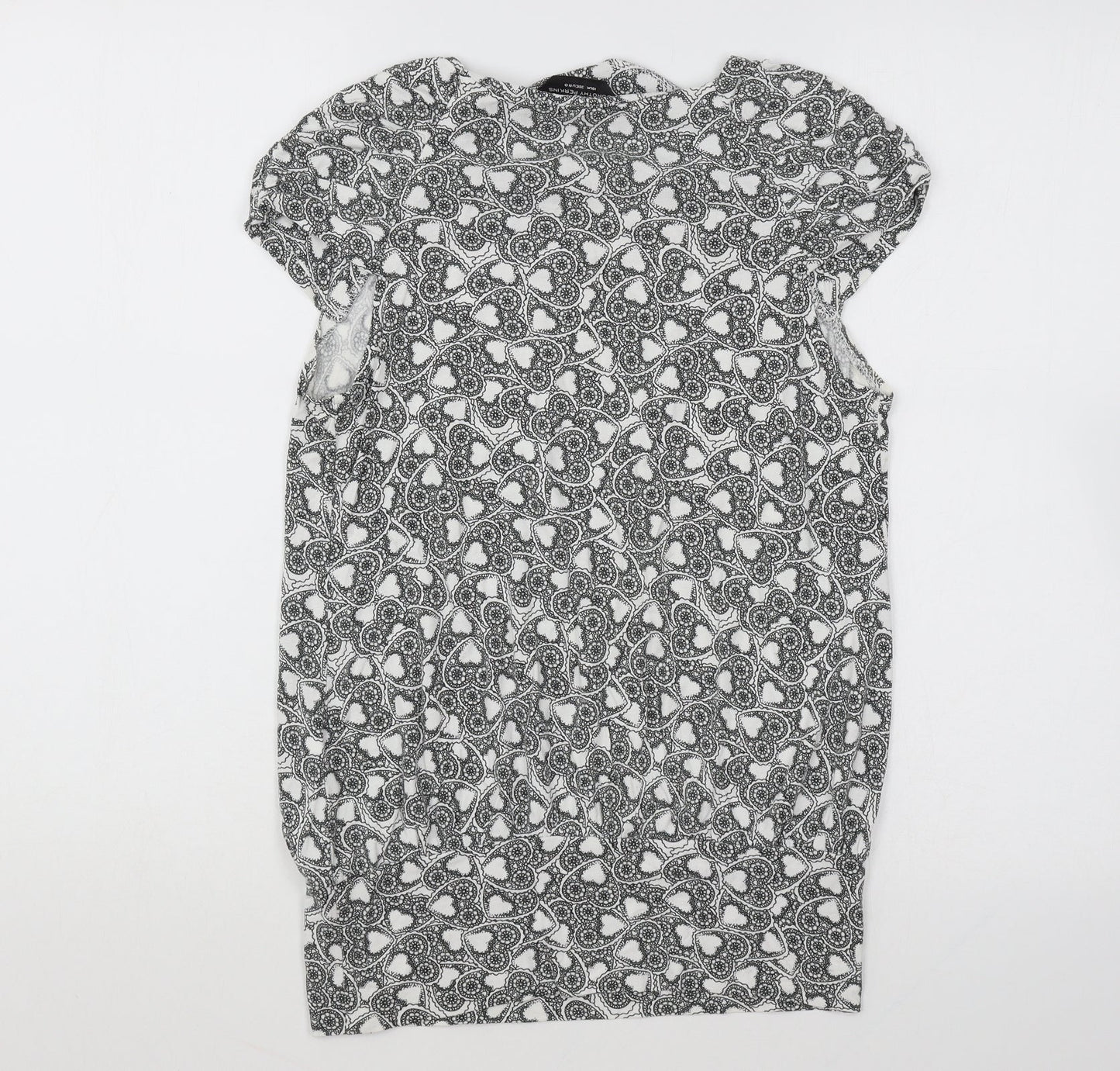 Womens UK Size 10 Dorothy Perkins White Tunic T-Shirt