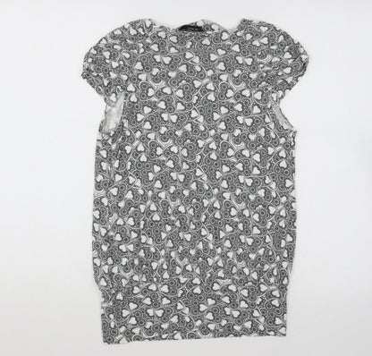 Womens UK Size 10 Dorothy Perkins White Tunic T-Shirt
