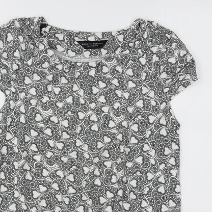Womens UK Size 10 Dorothy Perkins White Tunic T-Shirt