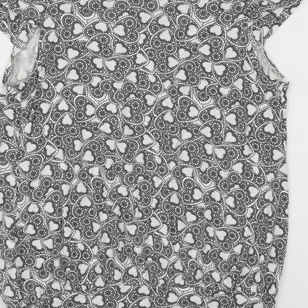 Womens UK Size 10 Dorothy Perkins White Tunic T-Shirt