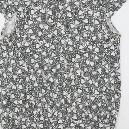 Womens UK Size 10 Dorothy Perkins White Tunic T-Shirt