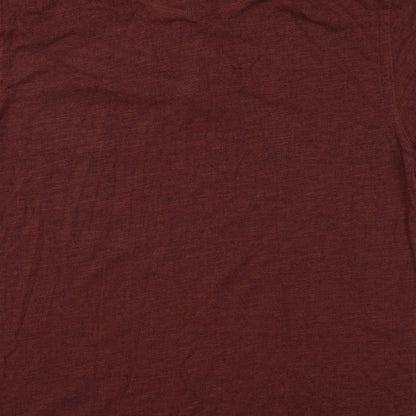 North Coast Mens Brown Cotton Polo Size M Collared Button