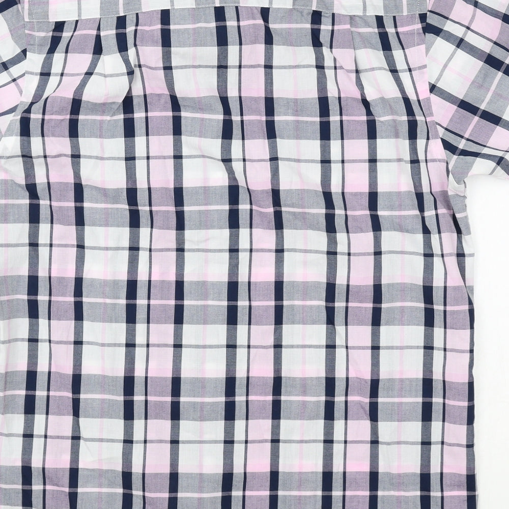 Mens UK Size S Cedar Wood State White  Button-Up Short Sleeve Casual Shirt
