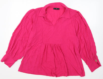 Womens UK Size 8 F&F Pink Basic Blouse