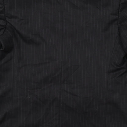 Magnus Mens Black Striped Polyester Jacket Blazer Size 40