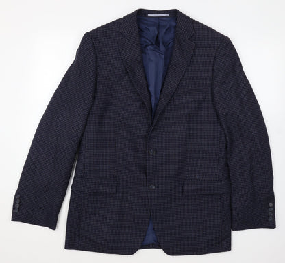 atelier torino Mens Blue Polka Dot Wool Jacket Blazer Size 40