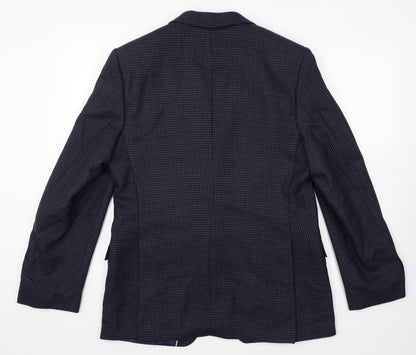 atelier torino Mens Blue Polka Dot Wool Jacket Blazer Size 40