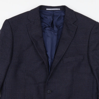 atelier torino Mens Blue Polka Dot Wool Jacket Blazer Size 40