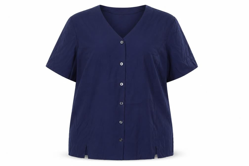 Womens UK Size 12 Preworn Blue Basic Button-Up