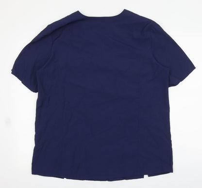 Womens UK Size 12 Preworn Blue Basic Button-Up