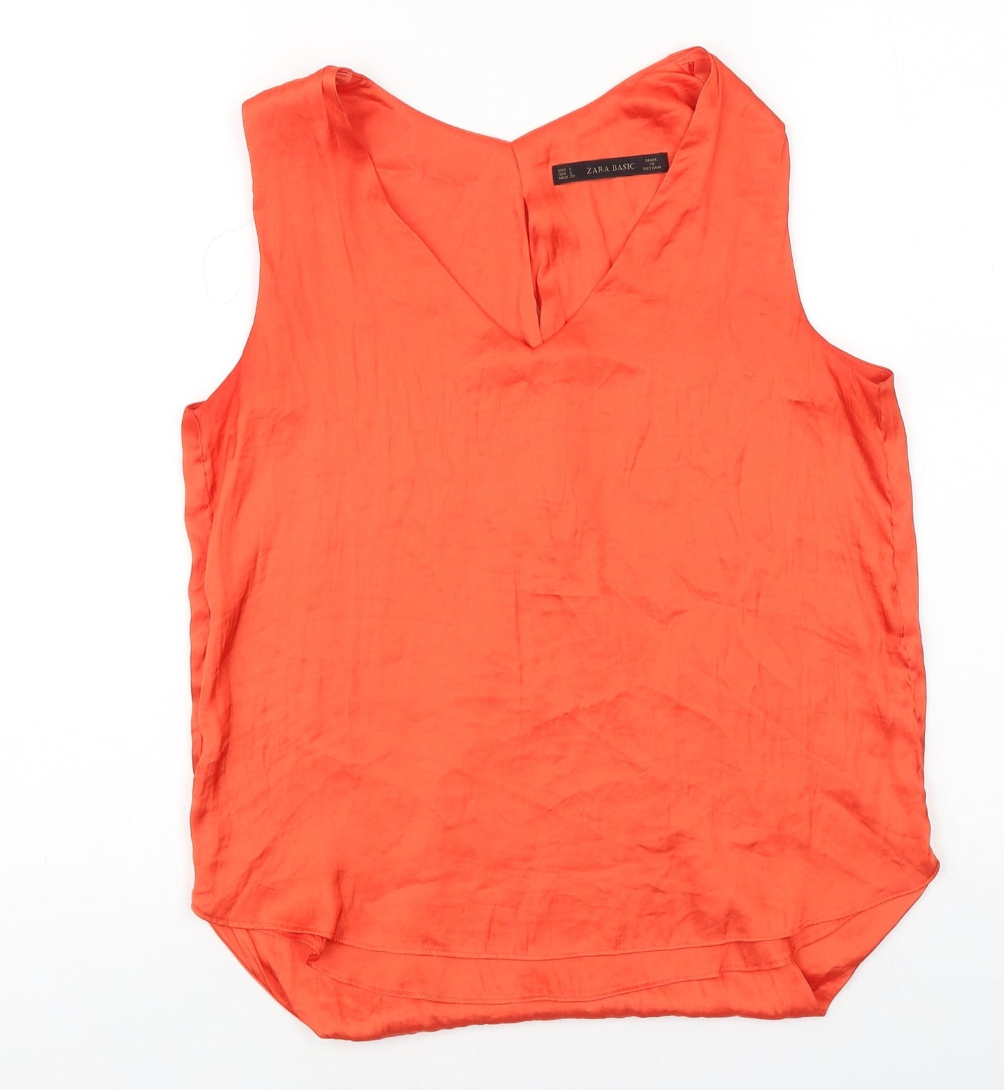 Womens UK Size S Zara Orange Basic Tank