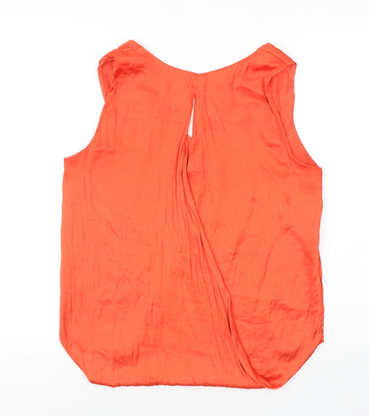 Womens UK Size S Zara Orange Basic Tank