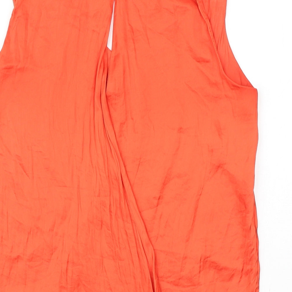 Womens UK Size S Zara Orange Basic Tank