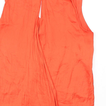 Womens UK Size S Zara Orange Basic Tank