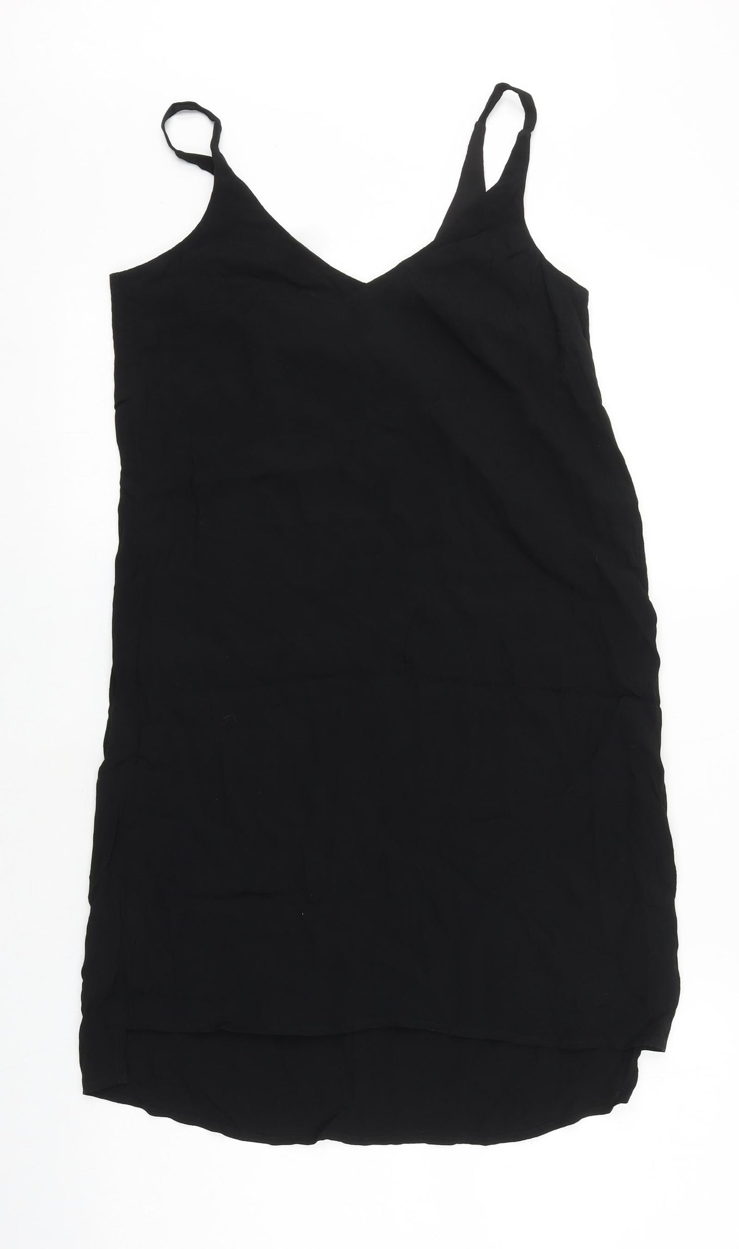 Topshop Womens Black Polyester Shift Size 6 V-Neck Pullover